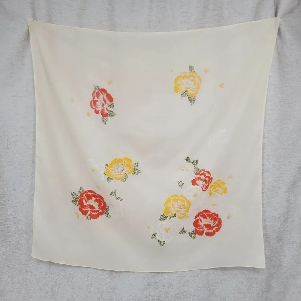 Vintage Nylon Floral Scarf